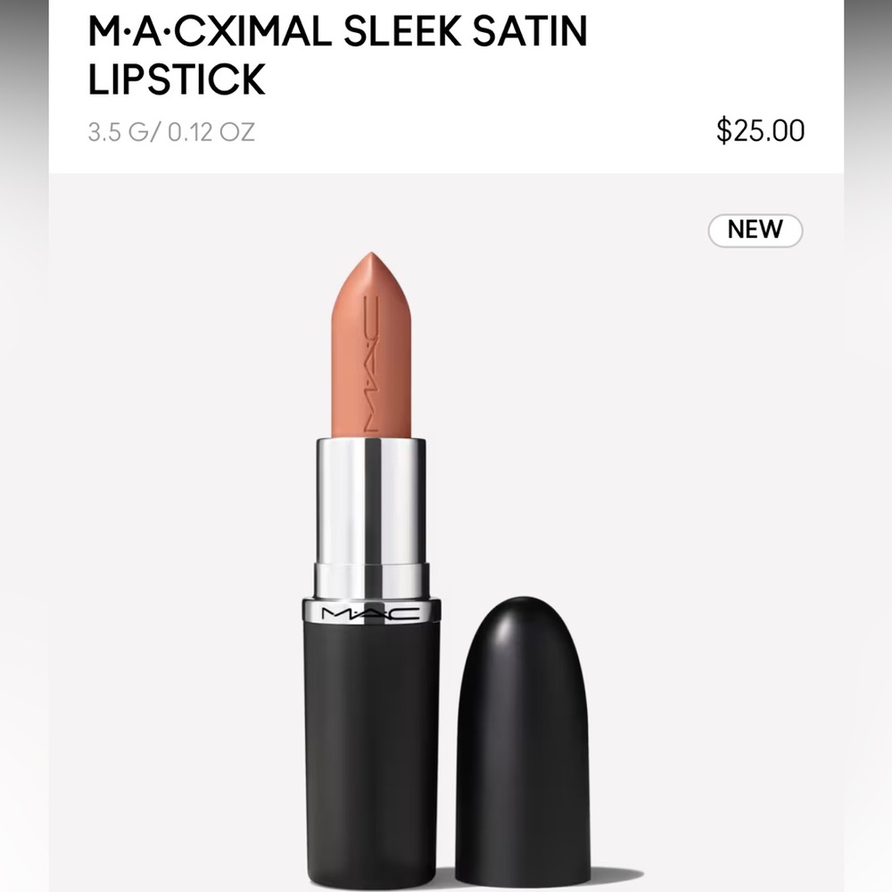 💋 CRÈME D NUDE a M·A·CXIMAL SLEEK SATIN LIPSTICK. RETAIL $25. NEW IN THE BOX. - Picture 12 of 13